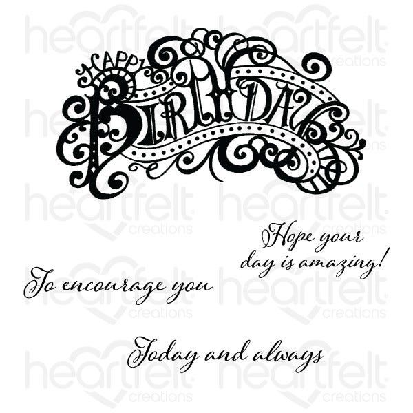 Elaborate Birthday Cling Stamp Set
